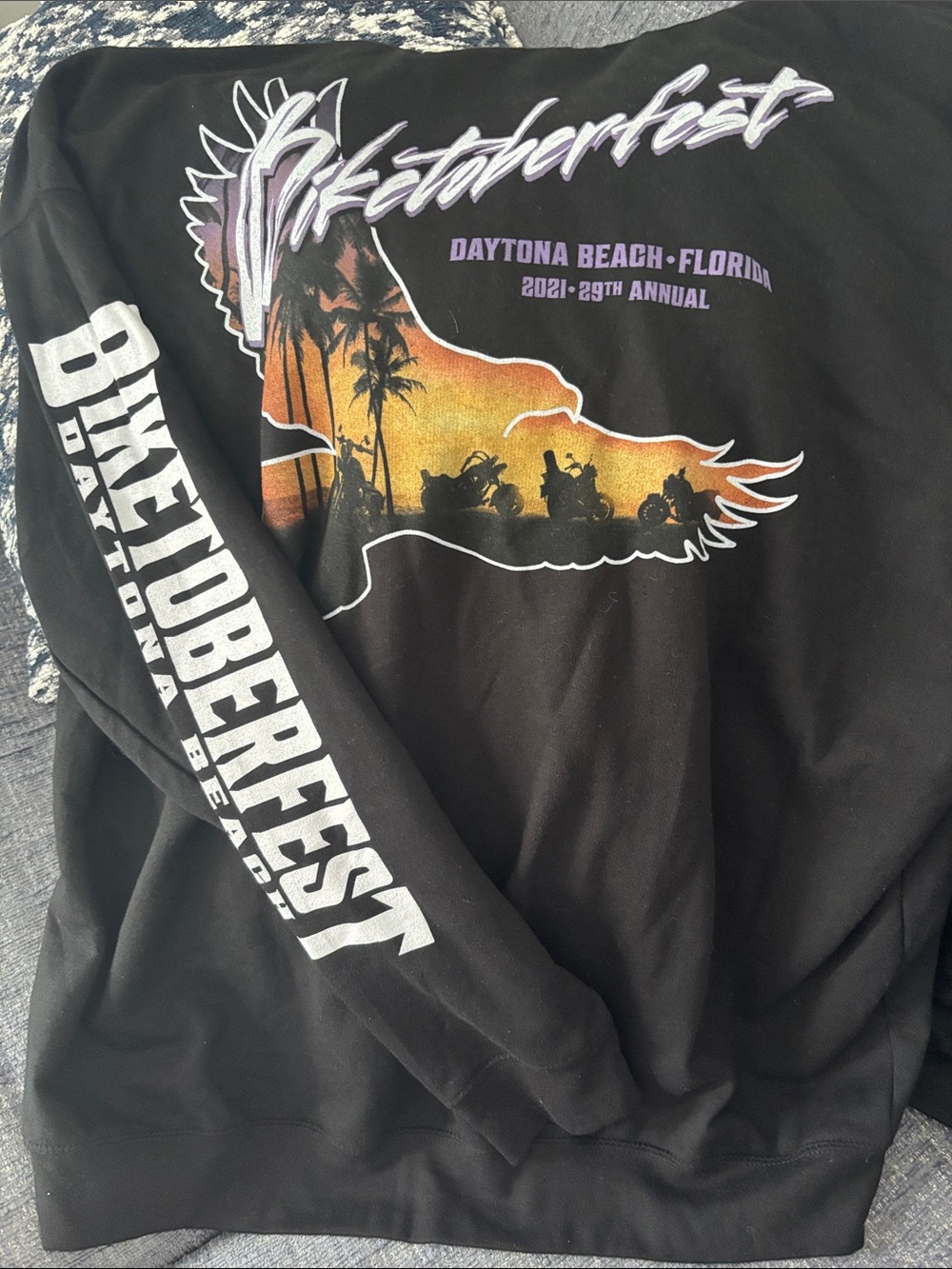 Biketoberfest Daytona Beach Black Graphic Shirt-Jacket